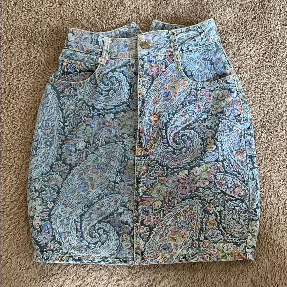 Vintage Contempo Casuals Paris Blues Jean Skirt